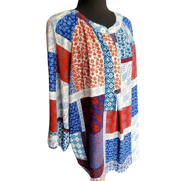 EUC Zac & Rachel Size L Women’s red & blue patchwork design. One owner, EUC - Picture 1 of 8